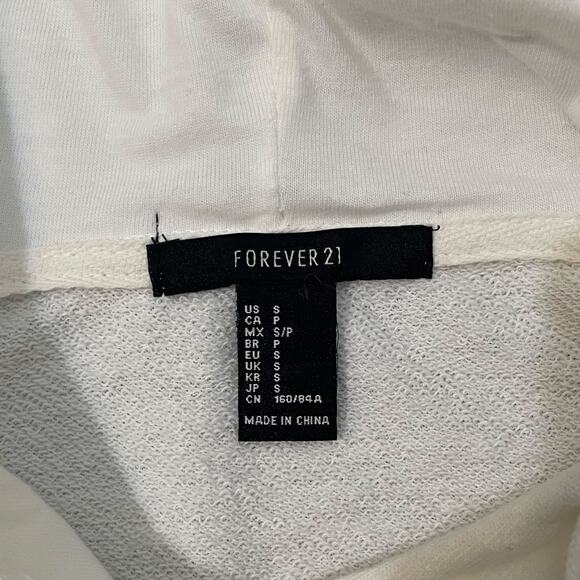 Forever 21 Cream Hooded Pullover Sweatshirt Everyday Basic Hoodie Women's Size S - Picture 12 of 12